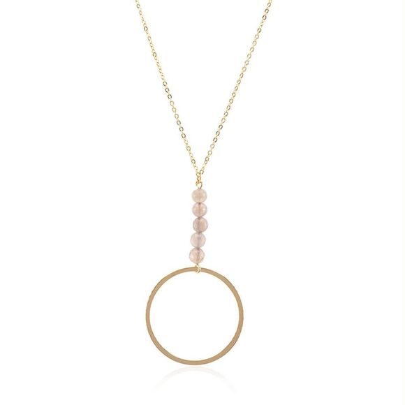 Sara Blaine/eSBe Minimalist Circle Agate Necklace - Picture 1 of 4